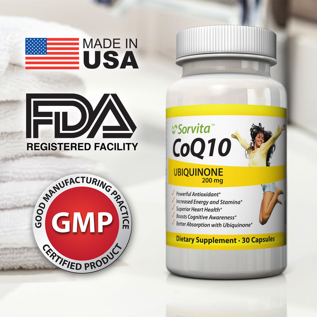 CoQ10 CoEnzyme Q10 Ubiquinone Made in USA
